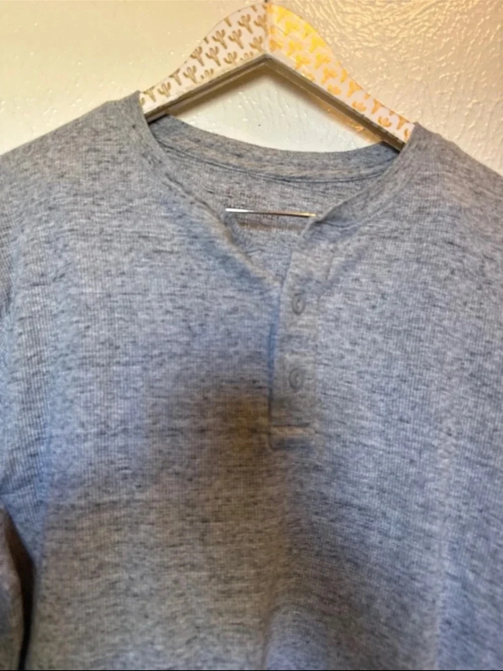 Sonoma Men's Gray Long-Sleeve Henley Sweater xl